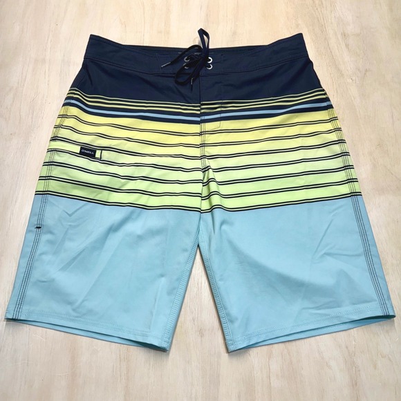 O'Neill Other - O'Neill Stoked Print Mens Boardshorts Size 30 Striped Blue Green Swim Trunks
